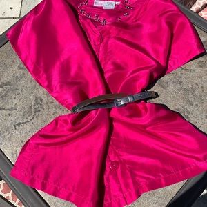 Hot pink silk blouse